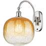 1_Brookhaven Sphere 16" High Polished Nickel Swiveling Sconce w/ Amber Shade