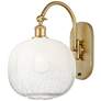 Brookhaven Sphere 16" High Satin Gold Swiveling Sconce with Opal Shade