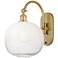 Brookhaven Sphere 16" High Satin Gold Swiveling Sconce with Opal Shade
