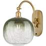 Brookhaven Sphere 16" High Satin Gold Swiveling Sconce with Slate Shade
