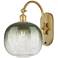 Brookhaven Sphere 16" High Satin Gold Swiveling Sconce with Slate Shade