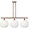 Brookhaven Sphere 37"W 3-Light Antique Copper Island Light w/ Opal Shade