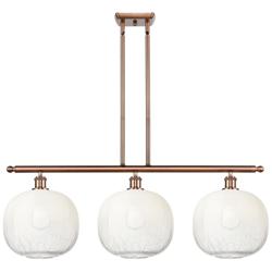 Brookhaven Sphere 37"W 3-Light Antique Copper Island Light w/ Opal Shade