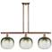 Brookhaven Sphere 37"W 3-Light Antique Copper Island Light w/ Slate Shade