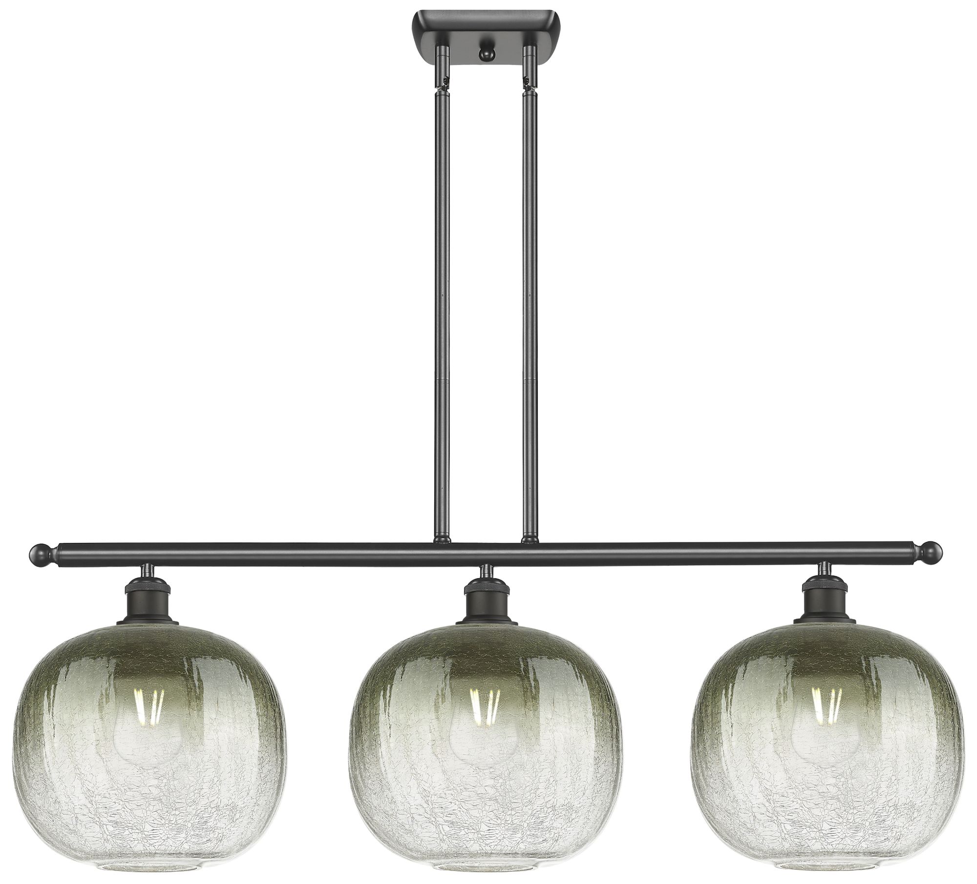 Brookhaven Sphere 37"W 3-Light Bronze Island Light w/ Slate Shade