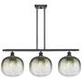 Brookhaven Sphere 37"W 3-Light Bronze Island Light w/ Slate Shade