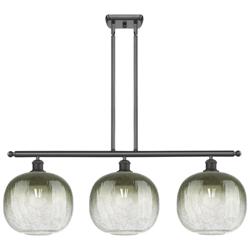 Brookhaven Sphere 37"W 3-Light Bronze Island Light w/ Slate Shade