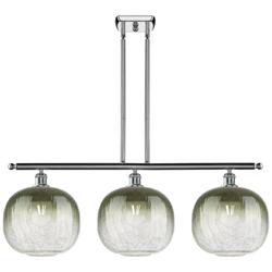 Brookhaven Sphere 37"W 3-Light Polished Chrome Island Light w/ Slate Shade