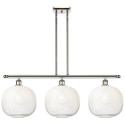 Brookhaven Sphere 37"W 3-Light Polished Nickel Island Light w/ Opal Shade
