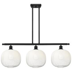 Brookhaven Sphere 37" Wide 3-Light Matte Black Island Light w/ Opal Shade