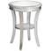 Brookhurst 20" Wide Kenney Silver Leaf Round Accent Table