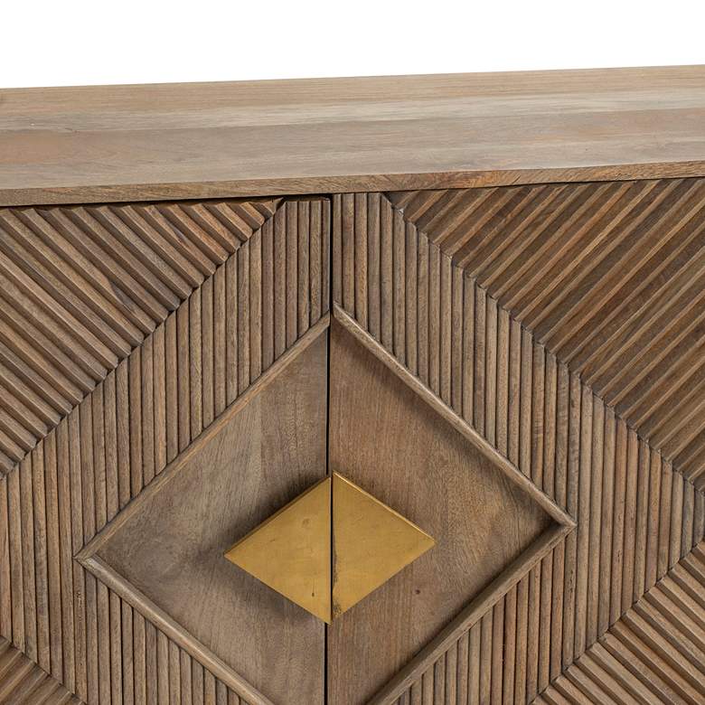 Image 6 Brookline 72" Wide Brown Mango Wood 4-Door Sideboard more views