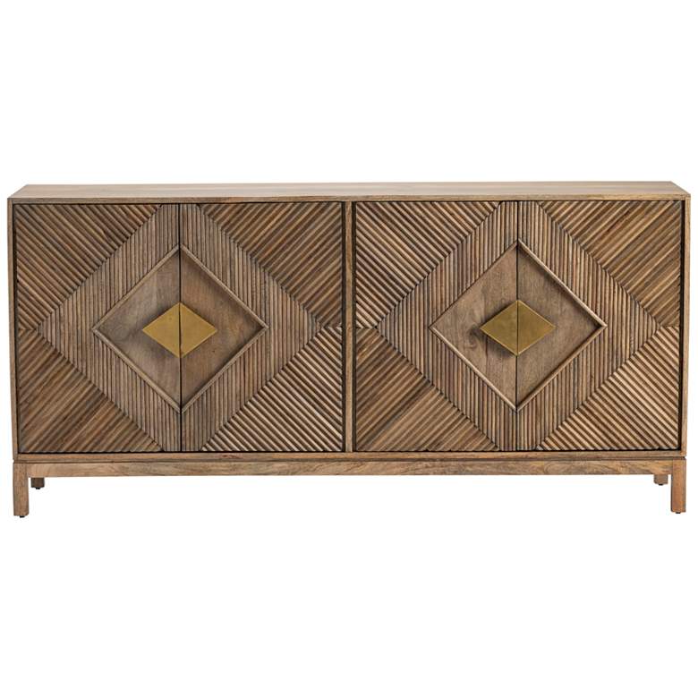 Image 7 Brookline 72" Wide Brown Mango Wood 4-Door Sideboard more views