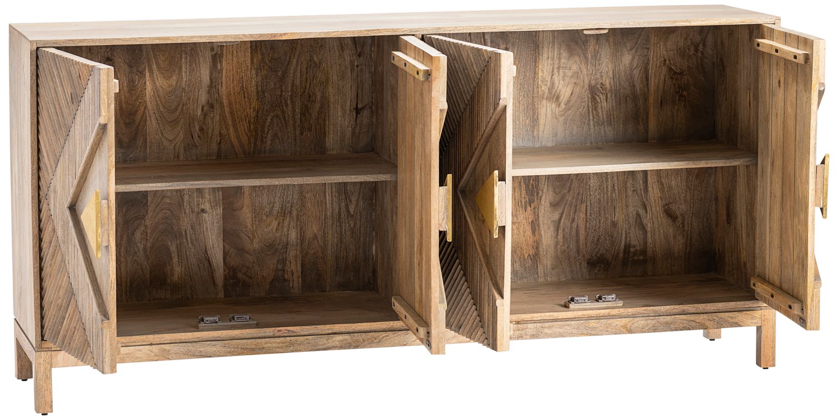 Brookline 72" Wide Brown Mango Wood 4-Door Sideboard in scene