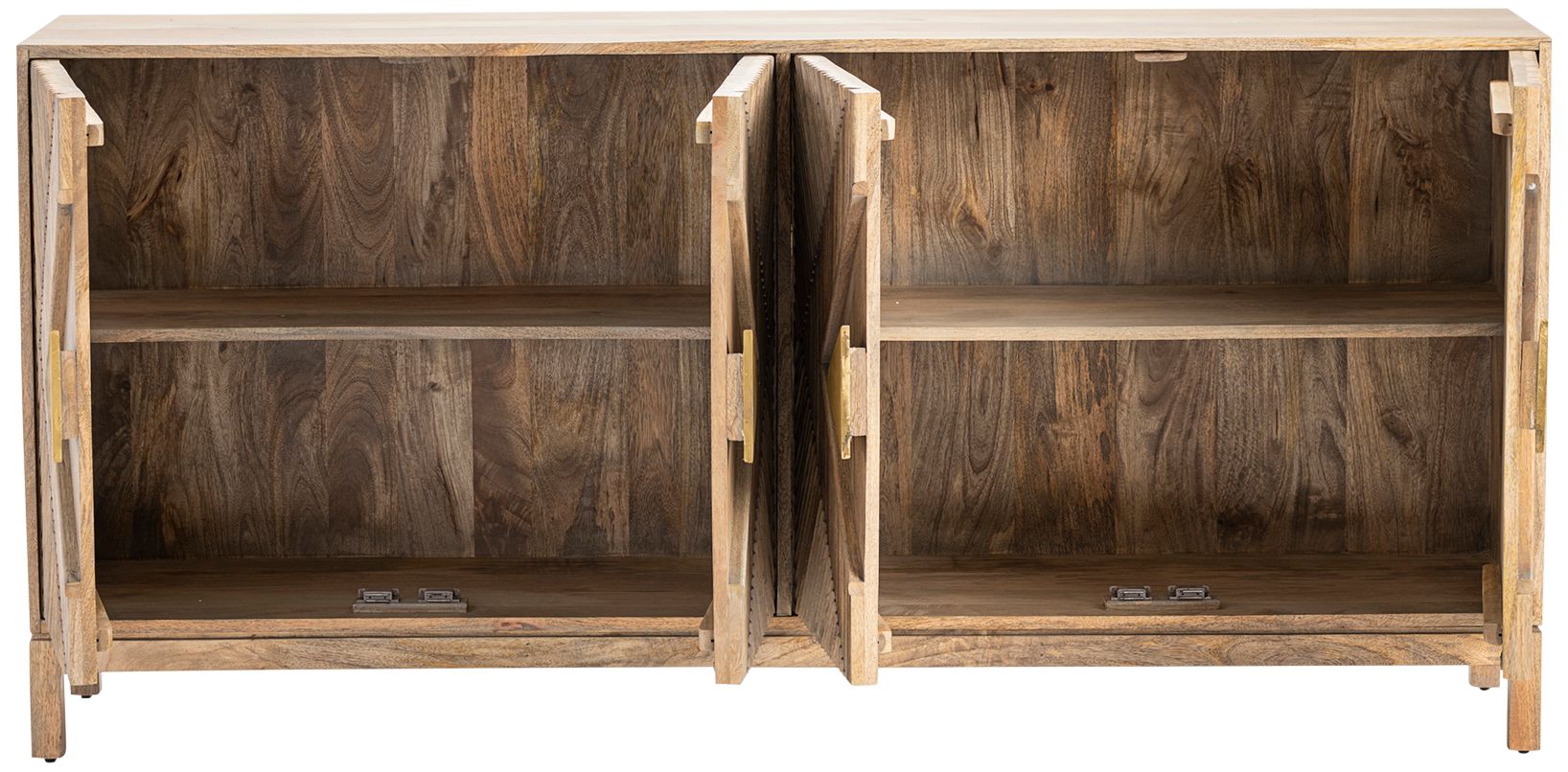 Brookline 72" Wide Brown Mango Wood 4-Door Sideboard in scene