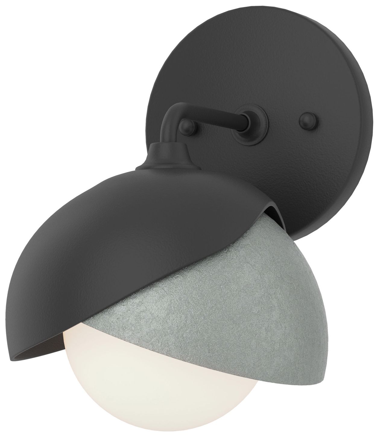 Brooklyn 1-Light Double Sconce Black Platinum Opal Glass Made to Order