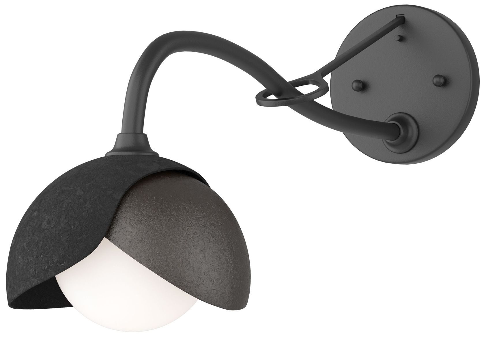 Brooklyn 1-Light Double Sconce Black Rubbed Bronze Opal Glass Made to Order