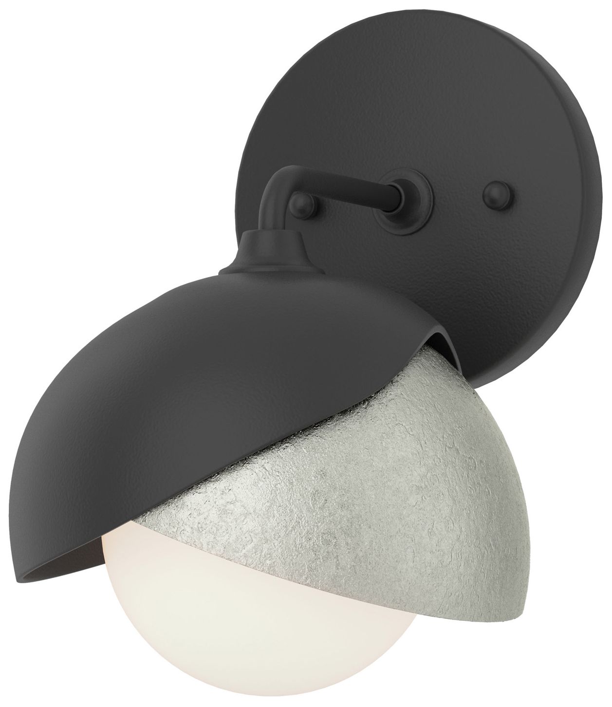 Brooklyn 1-Light Double Sconce Black Sterling Opal Glass Made to Order