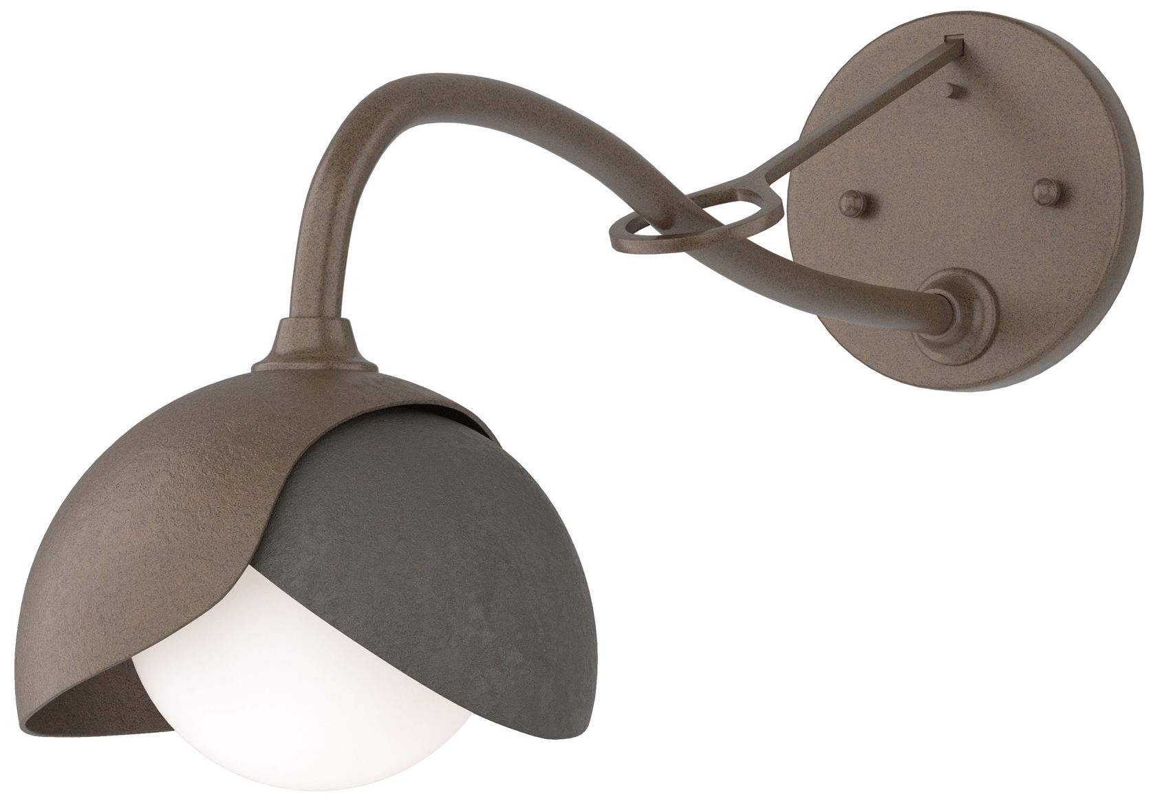 Brooklyn 1-Light Double Sconce Bronze Dark Smoke Opal Glass Made to Order