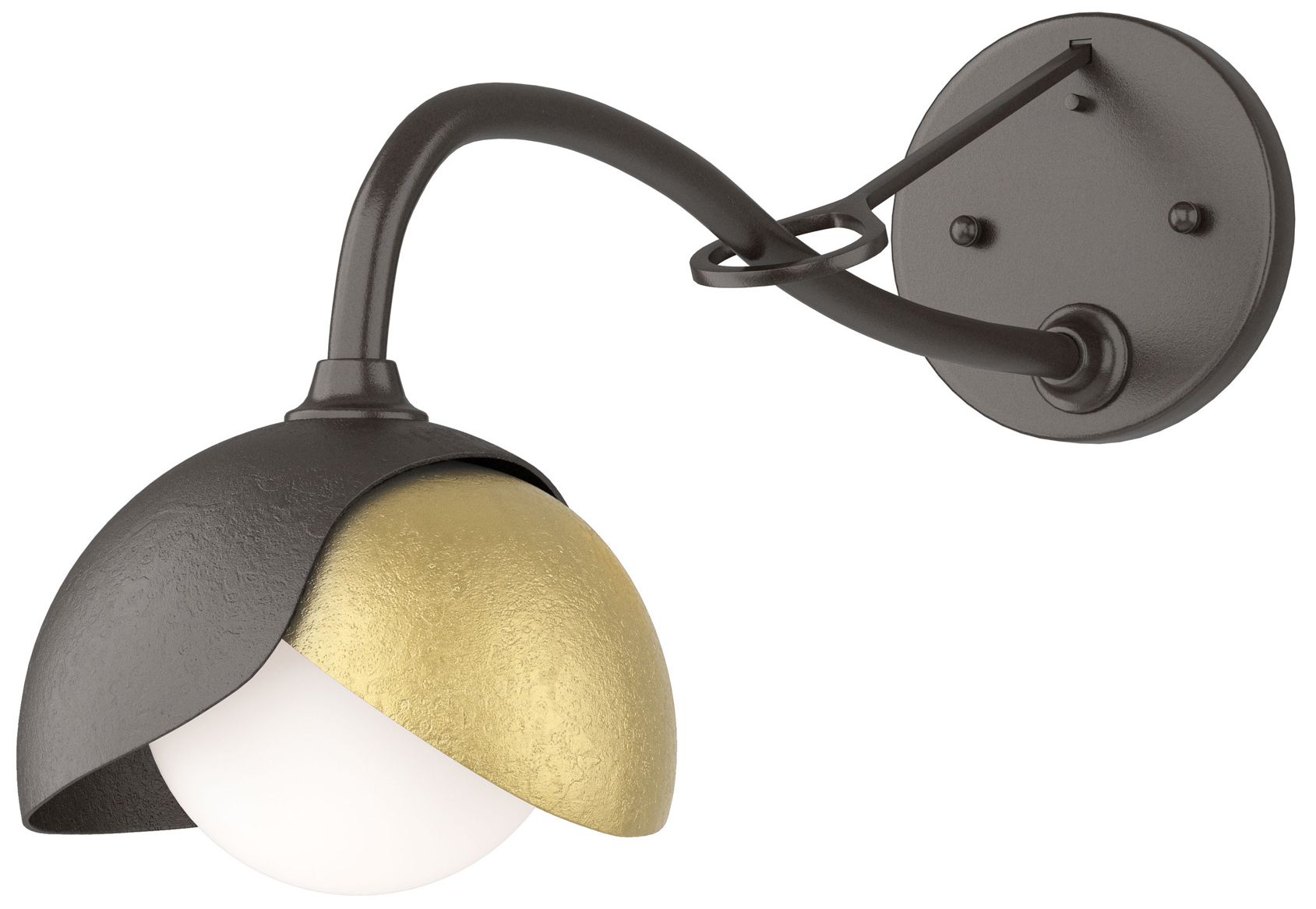 Brooklyn 1-Light Double Sconce Bronze Modern Brass Opal Glass Made to Order