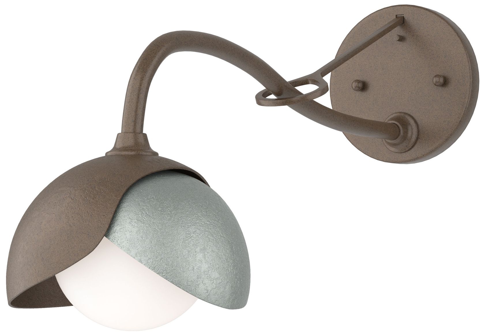 Brooklyn 1-Light Double Sconce Bronze Platinum Opal Glass Made to Order