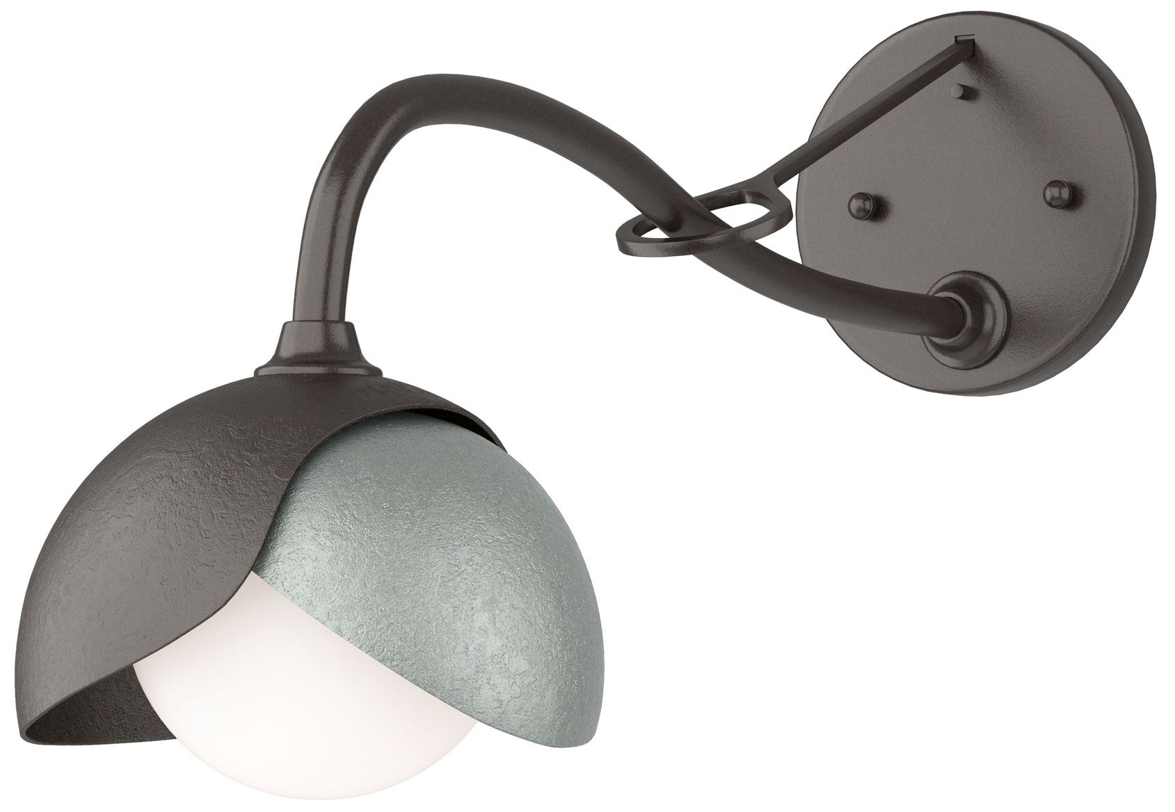 Brooklyn 1-Light Double Sconce Bronze Platinum Opal Glass Made to Order
