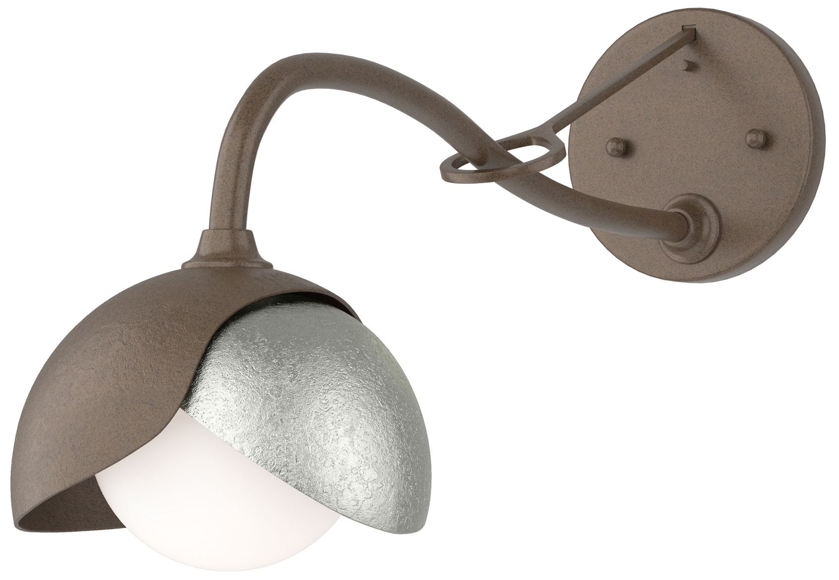Brooklyn 1-Light Double Sconce Bronze Sterling Opal Glass Made to Order