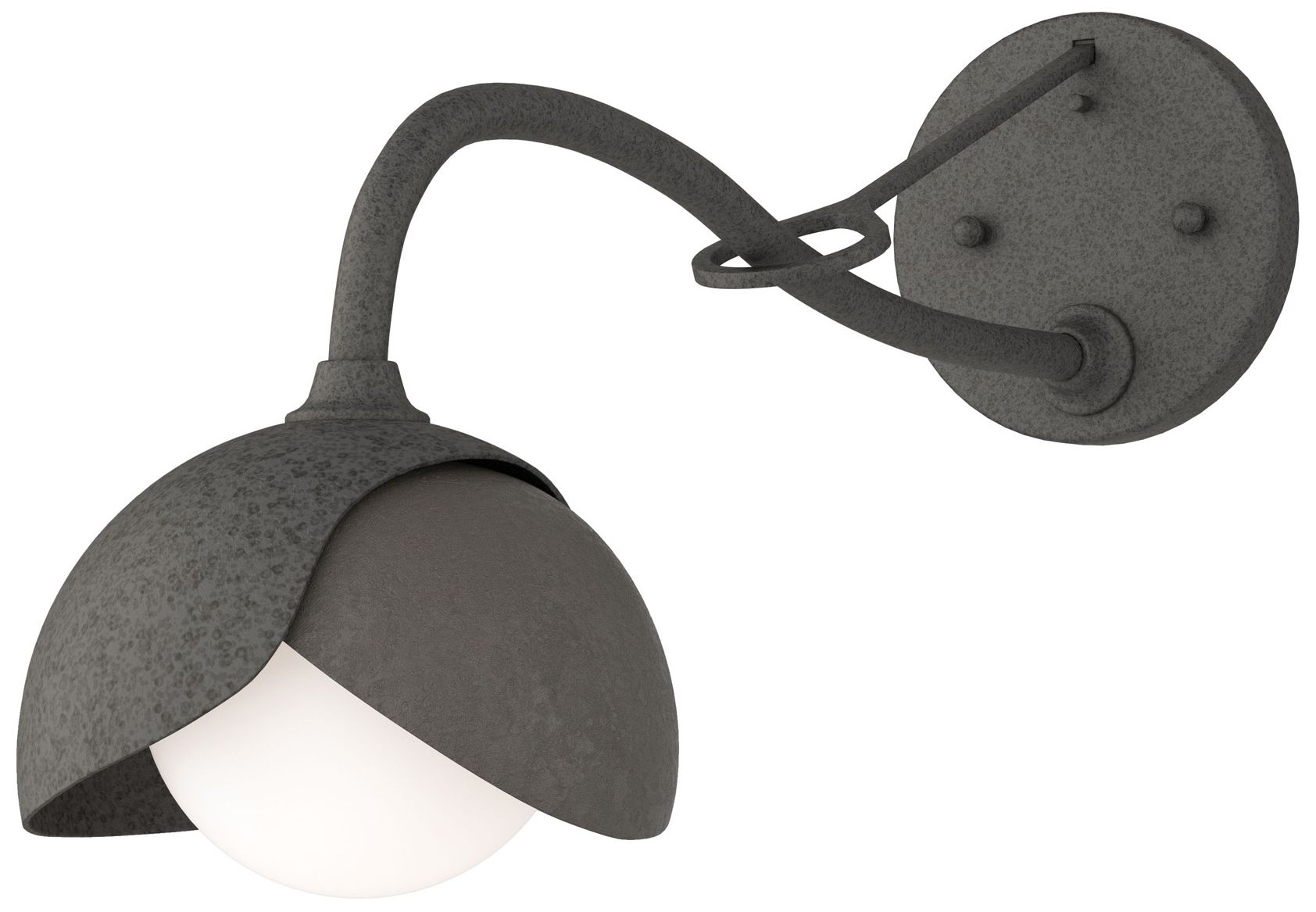 Brooklyn 1-Light Double Sconce Iron Dark Smoke Opal Glass Made to Order