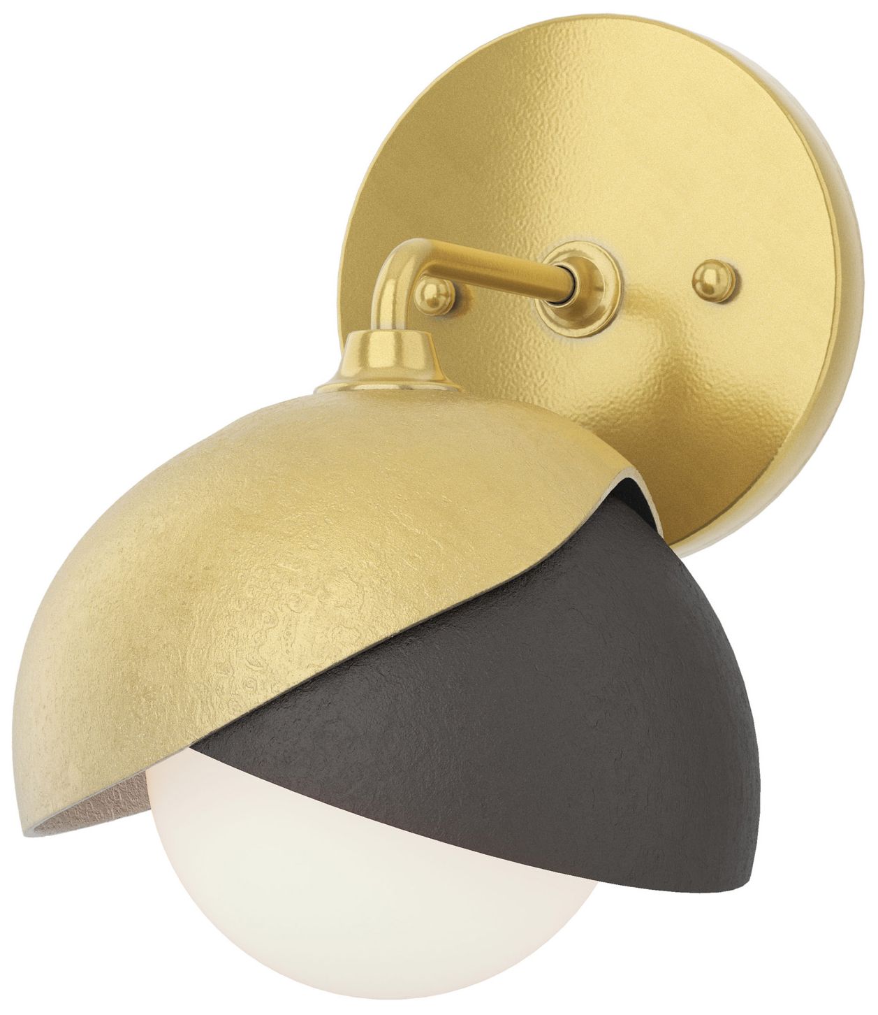 Brooklyn 1-Light Double Sconce Modern Brass Bronze Opal Glass Made to Order