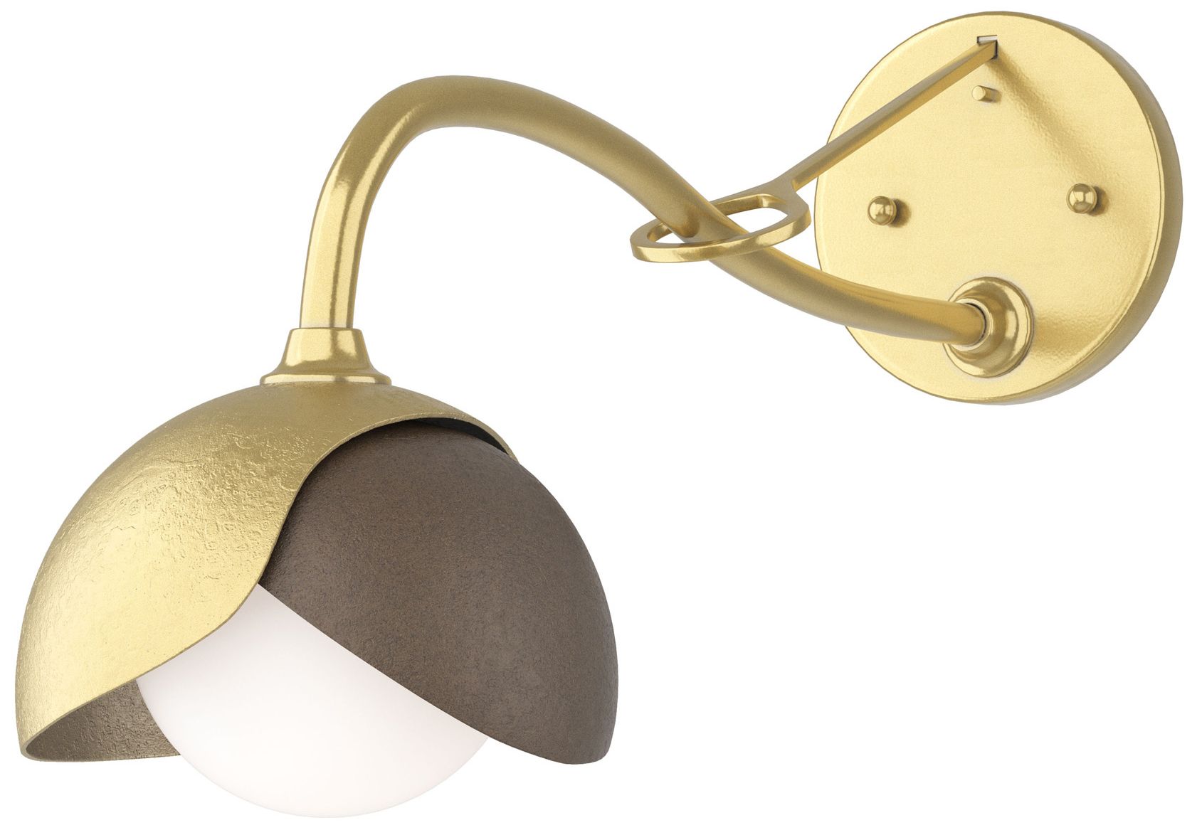 Brooklyn 1-Light Double Sconce Modern Brass Bronze Opal Glass Made to Order