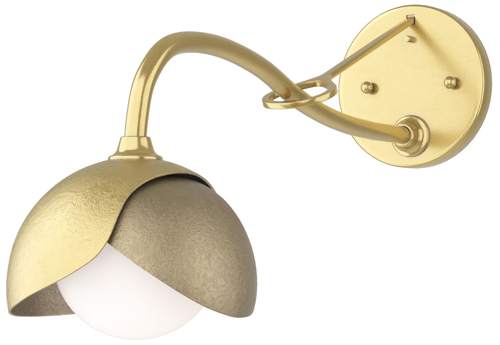 Brooklyn 1-Light Double Sconce Modern Brass Gold Opal Glass Made to Order
