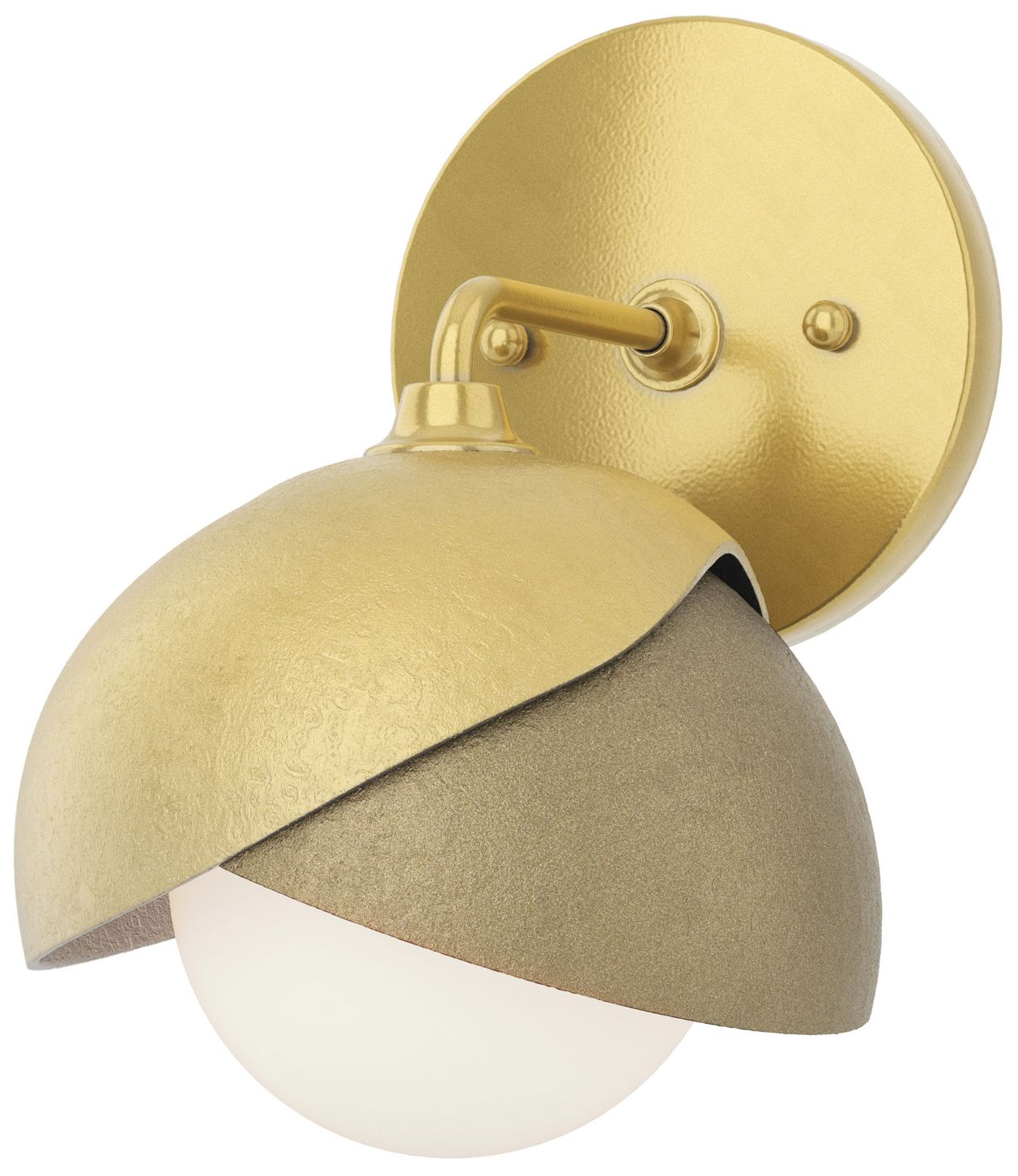 Brooklyn 1-Light Double Sconce Modern Brass Gold Opal Glass Made to Order