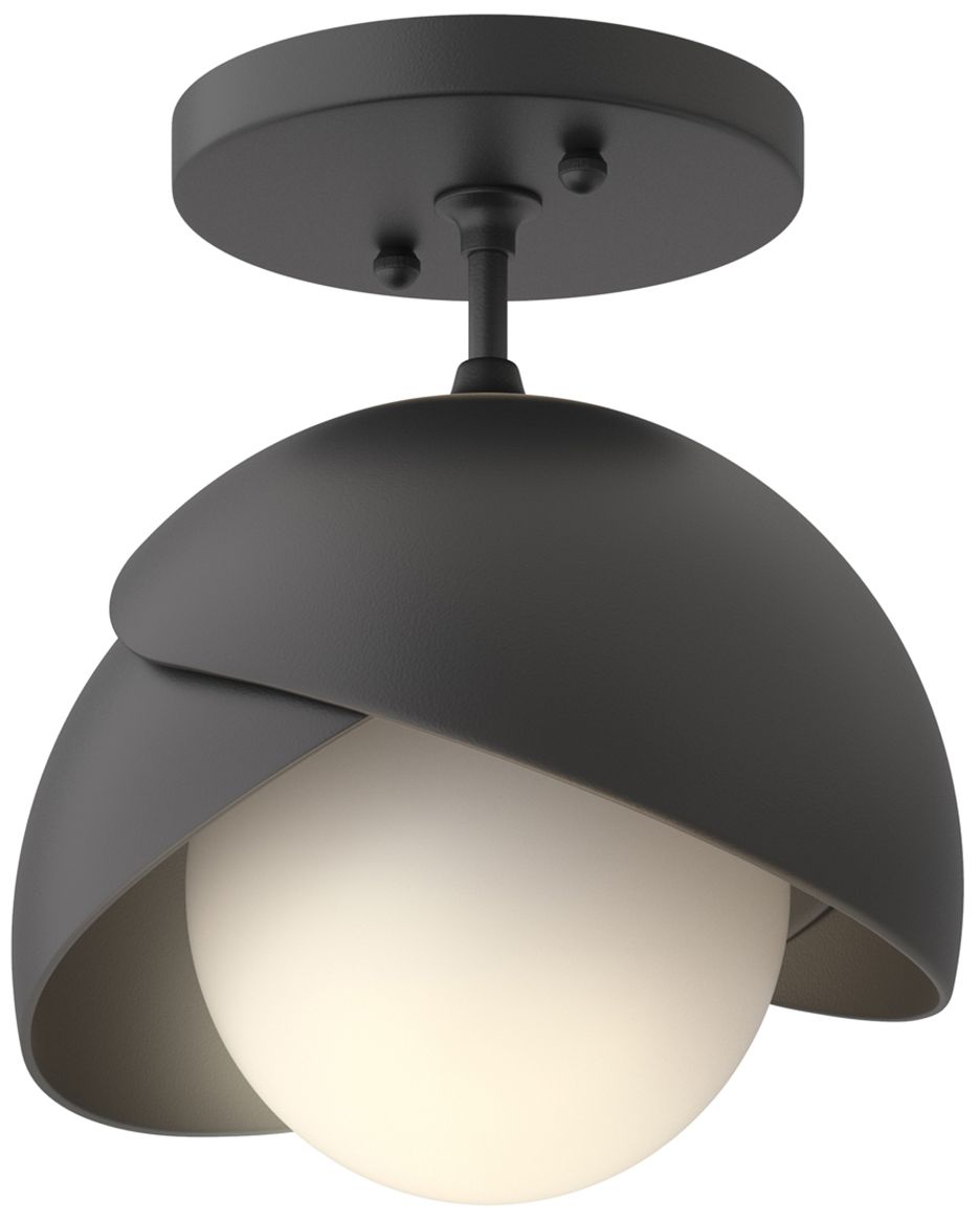Brooklyn 1-Light Double Semi-Flush Black Black Opal Glass Made to Order