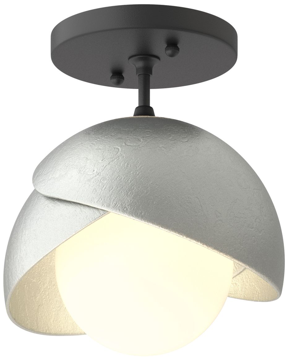 Brooklyn 1-Light Double Semi-Flush Black Platinum Opal Glass Made to Order