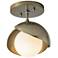 Brooklyn 1-Light Double Shade - Brass Finish & Accents - Opal Glass