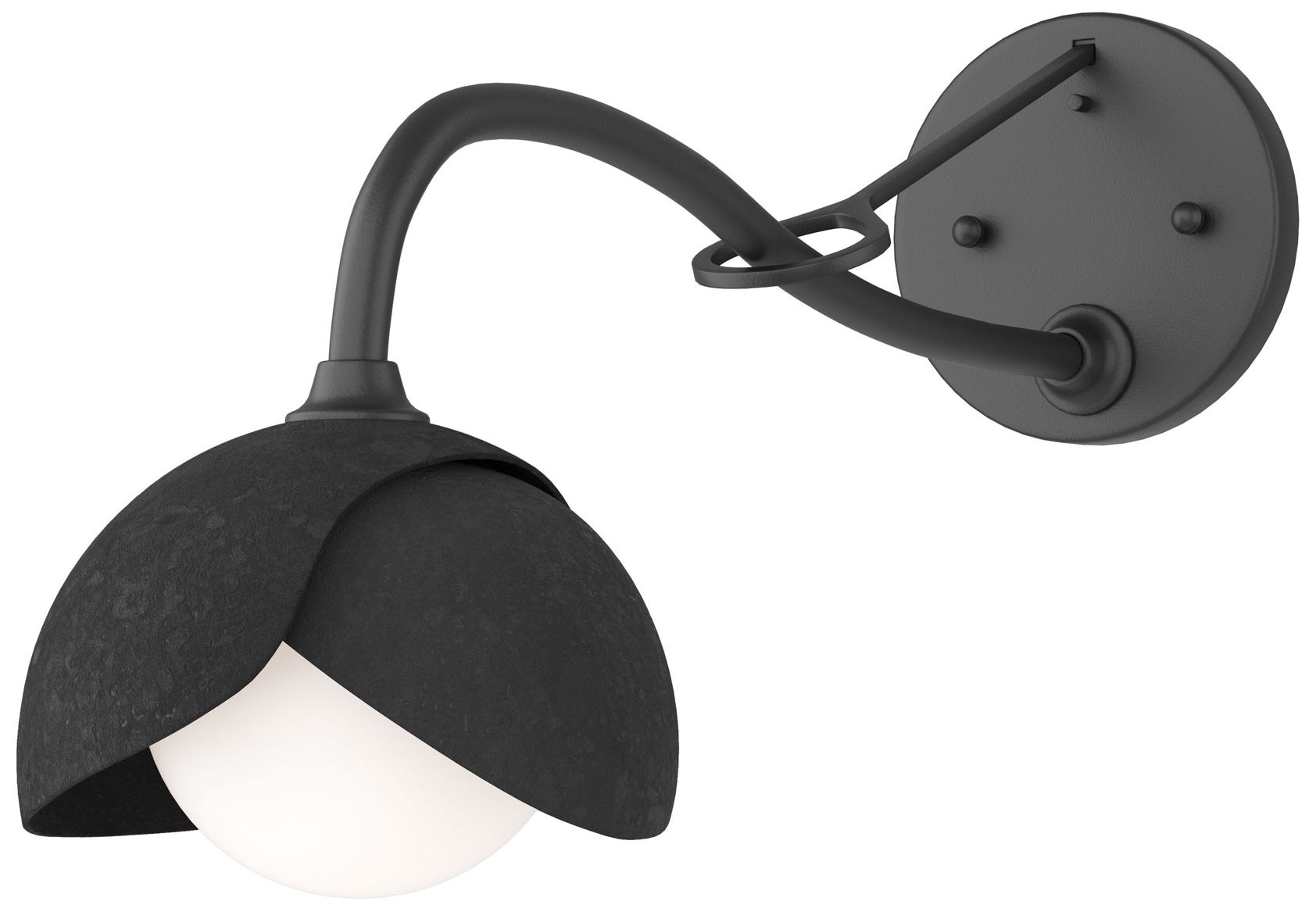 Brooklyn 1-Light Double Shade Sconce Black Black Opal Glass Made to Order