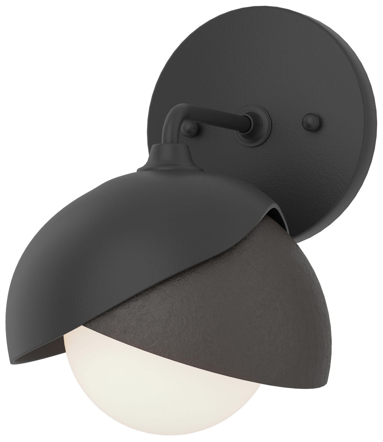 Brooklyn 1-Light Double Shade Sconce Black Bronze Opal Glass Made to Order