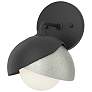 Brooklyn 1-Light Double Shade Sconce - Black - Sterling - Opal Glass