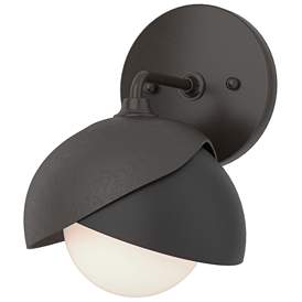 Image1 of Brooklyn 1-Light Double Shade Sconce - Bronze - Black - Opal Glass