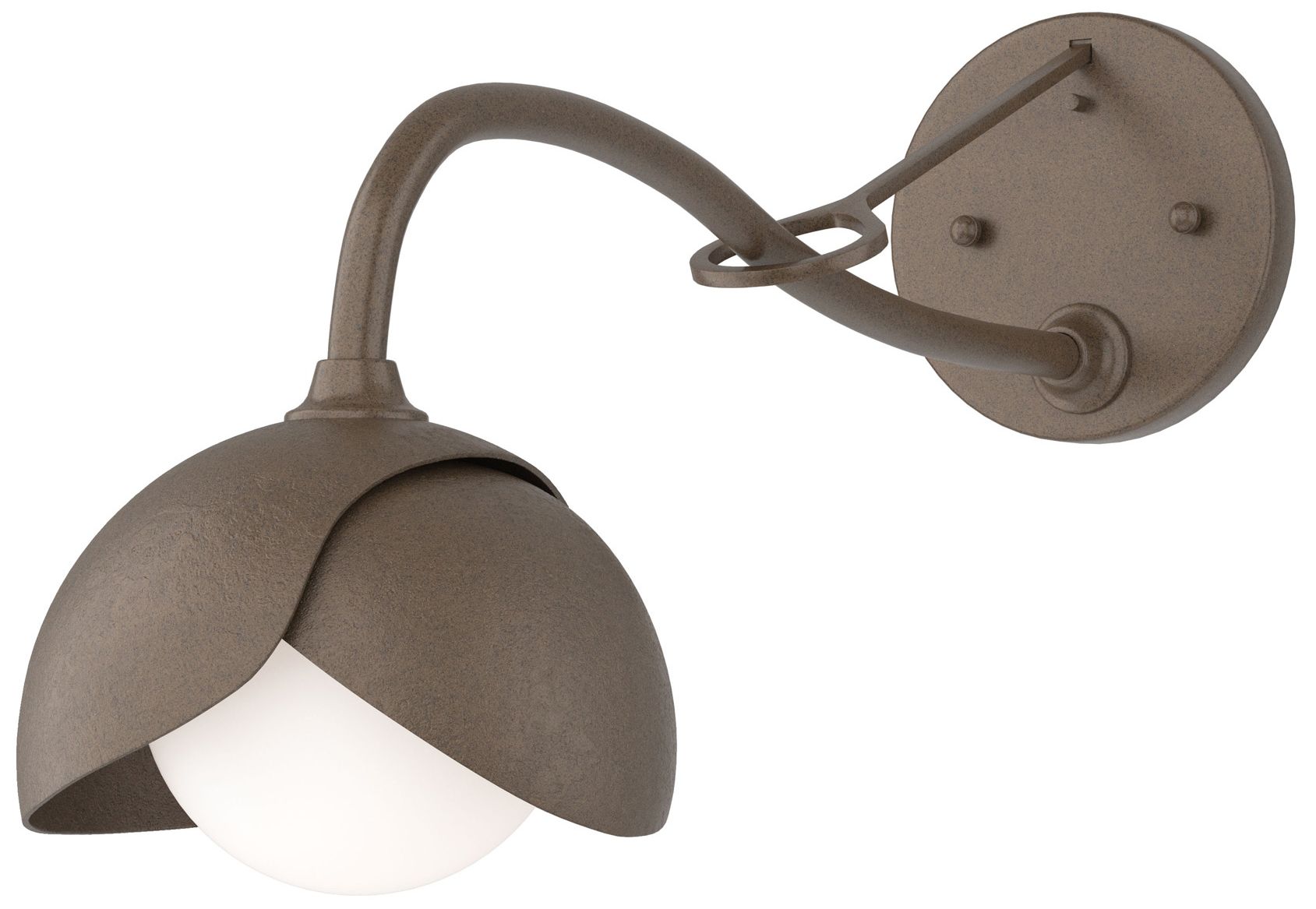 Brooklyn 1-Light Double Shade Sconce Bronze Bronze Opal Glass Made to Order