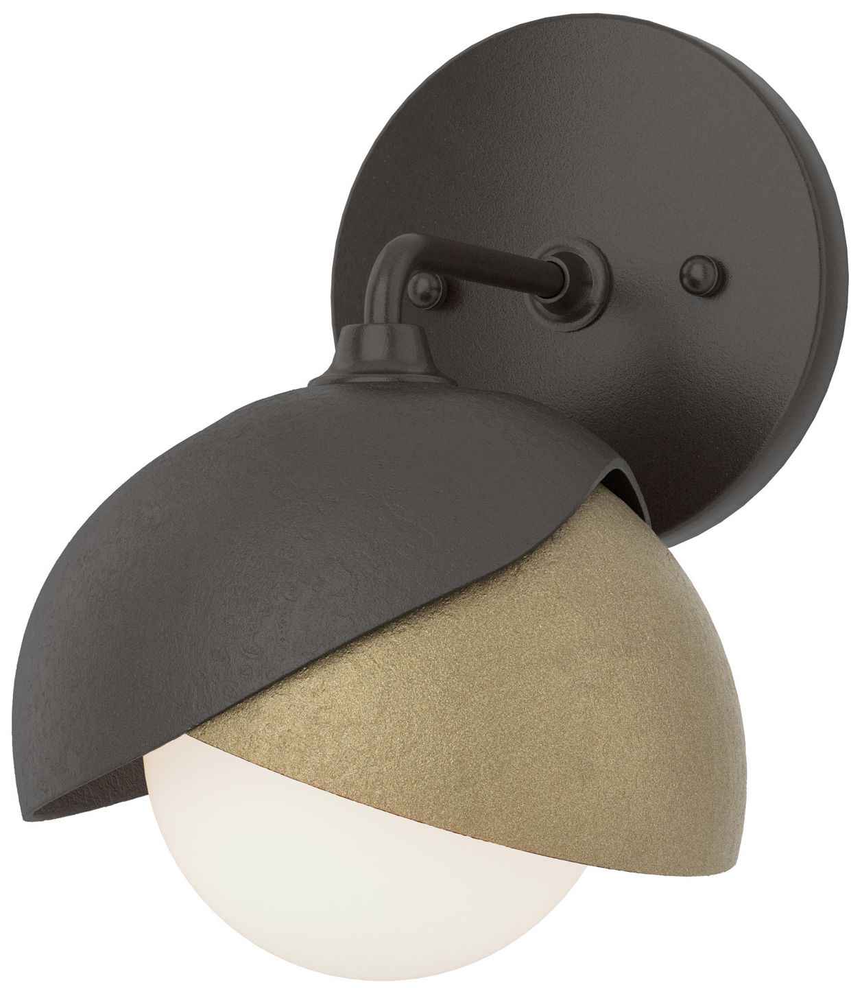 Brooklyn 1-Light Double Shade Sconce Bronze Gold Opal Glass Made to Order