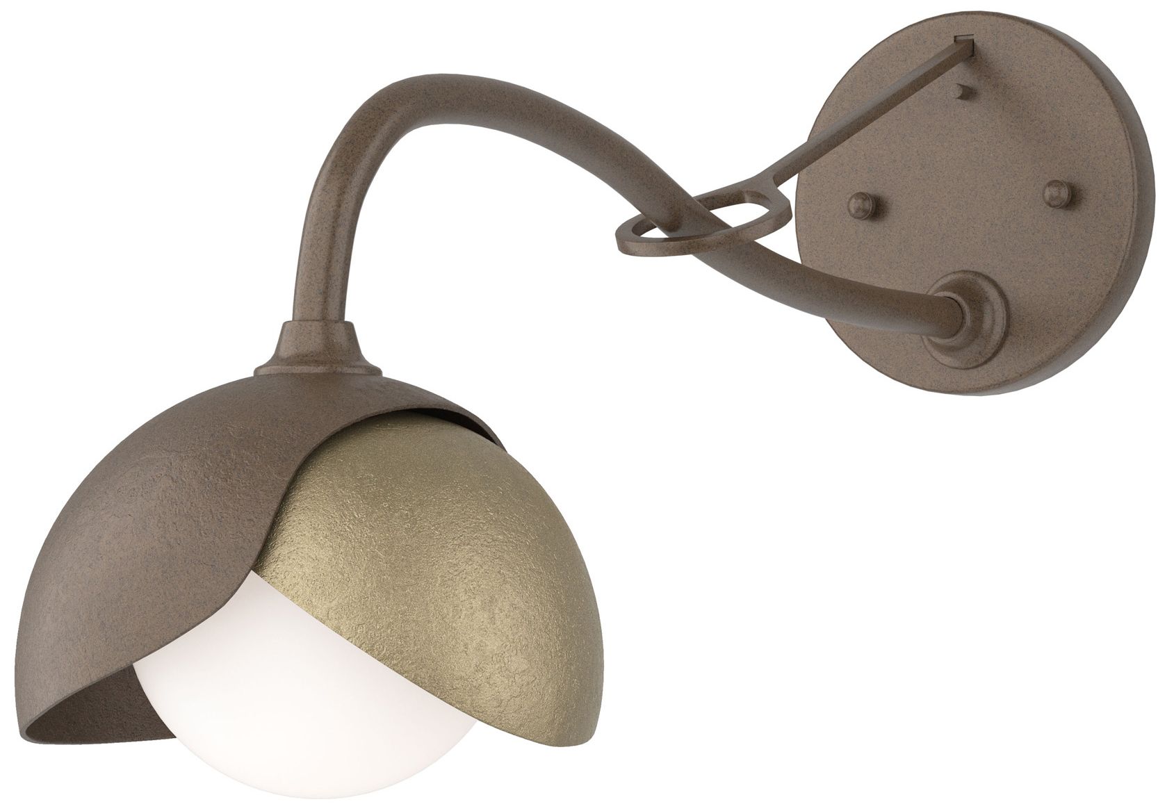 Brooklyn 1-Light Double Shade Sconce Bronze Gold Opal Glass Made to Order