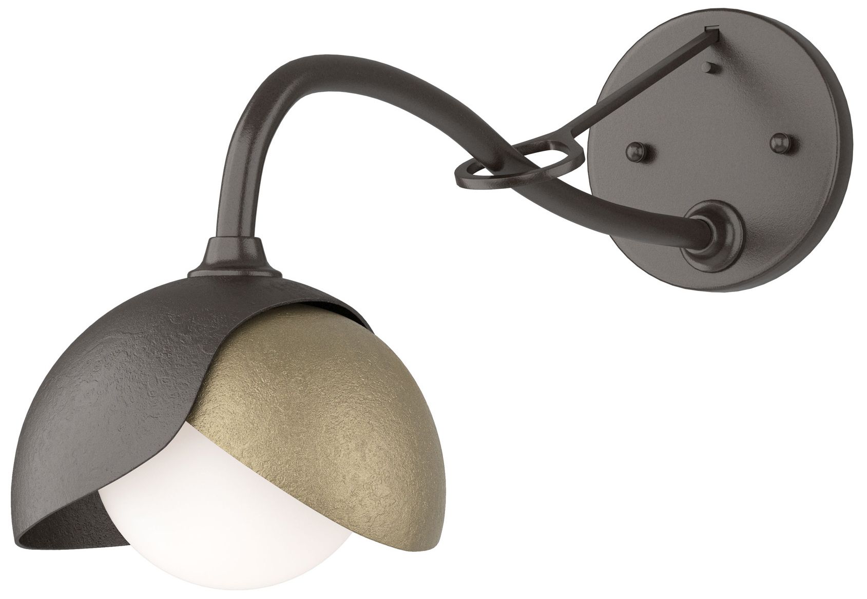 Brooklyn 1-Light Double Shade Sconce Bronze Gold Opal Glass Made to Order