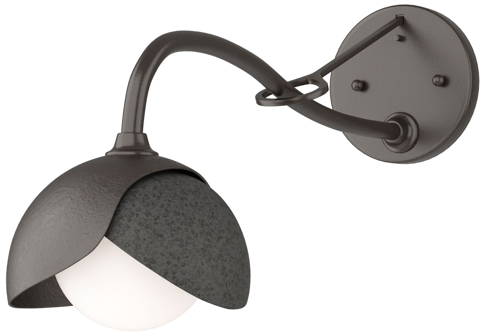 Brooklyn 1-Light Double Shade Sconce Bronze Iron Opal Glass Made to Order
