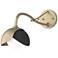Brooklyn 1-Light Double Shade Sconce - Gold - Black - Opal Glass