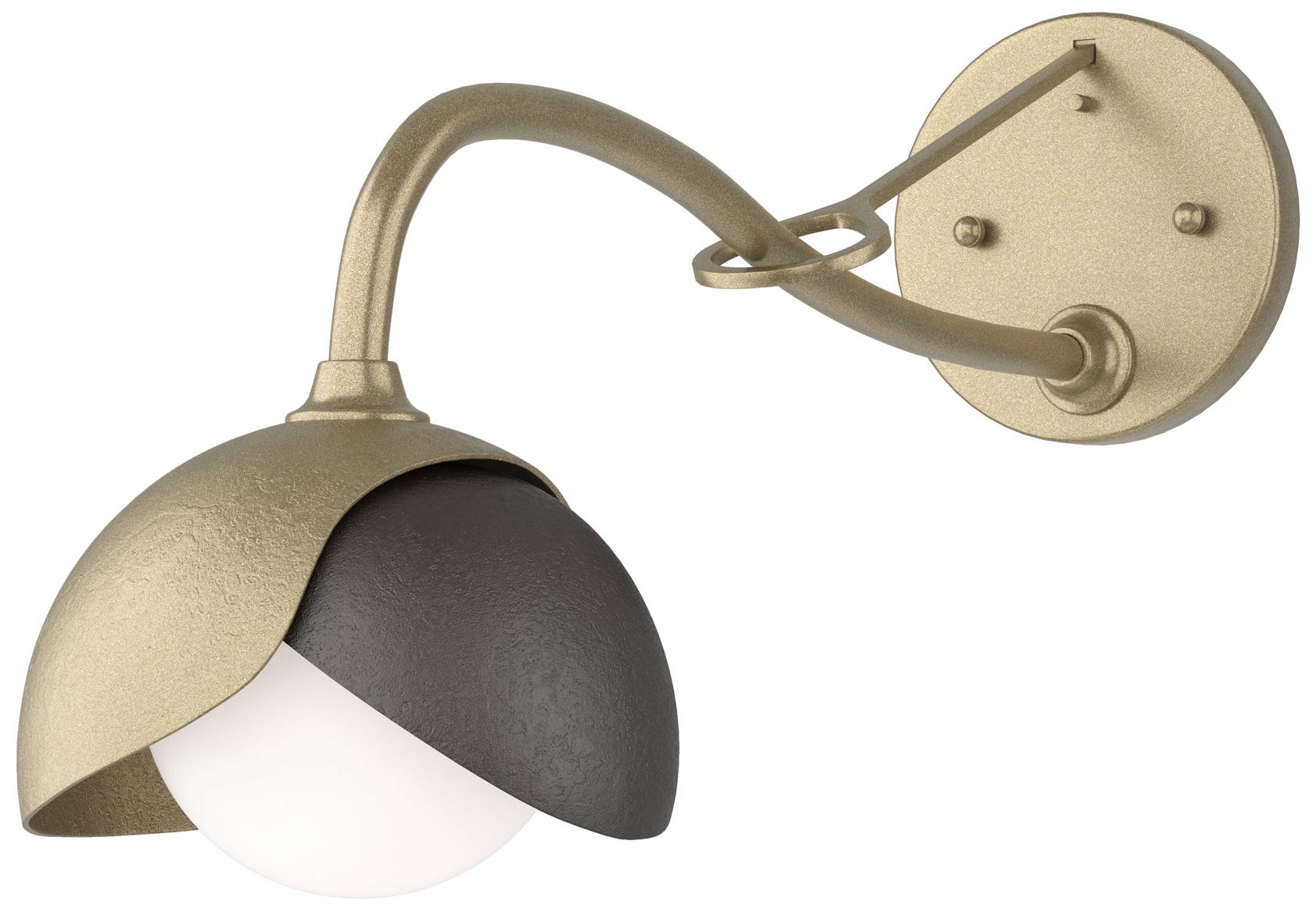 Brooklyn 1-Light Double Shade Sconce Gold Bronze Opal Glass Made to Order