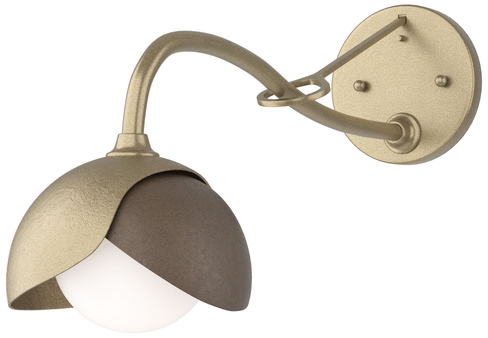 Brooklyn 1-Light Double Shade Sconce Gold Bronze Opal Glass Made to Order