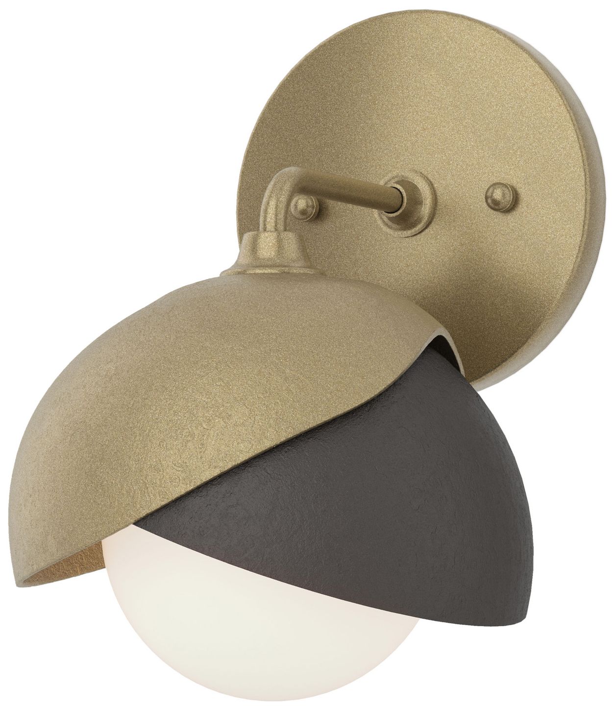 Brooklyn 1-Light Double Shade Sconce Gold Bronze Opal Glass Made to Order