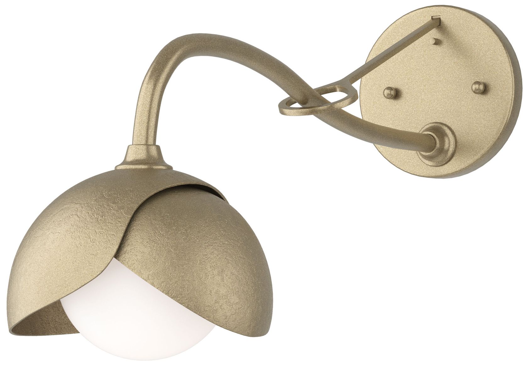 Brooklyn 1-Light Double Shade Sconce Gold Gold Opal Glass Made to Order
