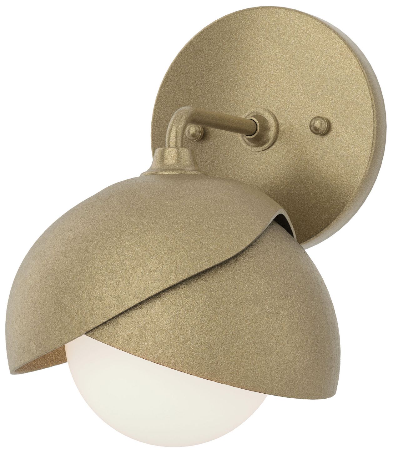 Brooklyn 1-Light Double Shade Sconce Gold Gold Opal Glass Made to Order